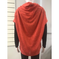 Domchi - Orange Slub Cowl Top