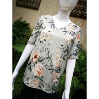 Jump Short Sleeve Wild Rose Pleat Back Top