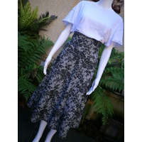 Domchi Check Floral Print Skirt on Stretch Basque
