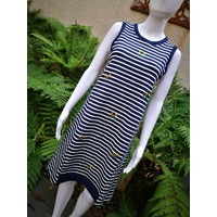Vassalli Sleeveless Embroidered Dress with Rib Hem