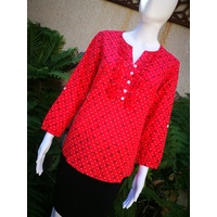 Pah Fashions Cotton Blouse with Front Frill Feature