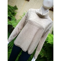 Jump Long Sleeve Horizontal Argyle Stitch Pullover