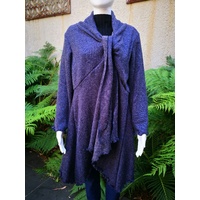 Domchi Angora Knit Longline Jacket with Tie Front