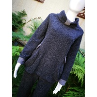 Charcoal Top with fluffy interior and Light Grey Trims