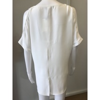 Ping Pong- White shoulder-less top