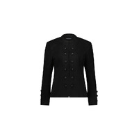 Vassalli Military Style Jacket with Front Buttons Black