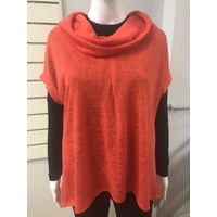 Domchi - Orange Slub Cowl Top
