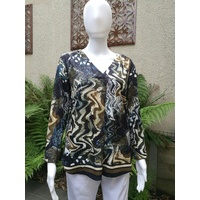 Berlin V Neck Shirt with Animal Print