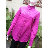 Domchi Cotton Voile Blouse with Frill at Neckline & Cuffs