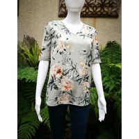 Jump Short Sleeve Wild Rose Pleat Back Top