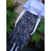 Domchi Check Floral Print Skirt on Stretch Basque