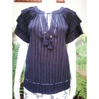 Caju Top with Decorative Sleeve and Tie Front