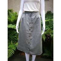 Jump Botton Through Linen Skirt