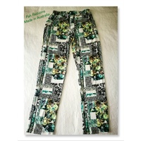 Pah Fashions Long Green Garden Print Pant
