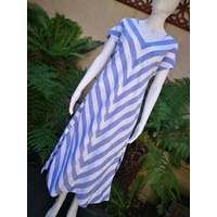PingPong Drop Shoulder Stripe Linen Dress