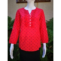 Pah Fashions Cotton Blouse with Front Frill Feature