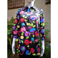 Domchi 3/4 Sleeve Floral Cotton Shirt