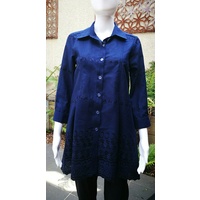 Domchi 3/4 Sleeve Pleat Shirt