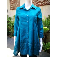 Domchi 3/4 Sleeve Pleat Shirt