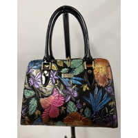 Multi Colour Flower Pattern Hand Bag by Serenade Leather