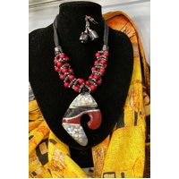 Selrah Lightweight Wooden Jewellery Set  - Berry