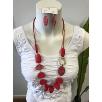 Selrah- Red Ruby necklace and earring set