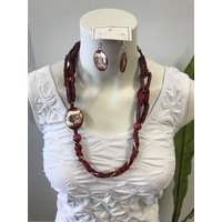 Selrah- Wine Gold necklace and earring set