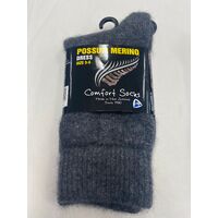 Comfort Possum Merino Charcoal sock