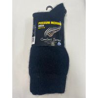 Comfort Possum Merino Black Sock
