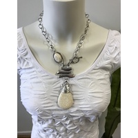Selrah- Marble and silver necklace