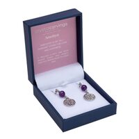 Tree of Life Earrings - Amethyst