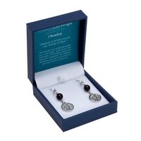 Tree of Life Earrings - Obsidian