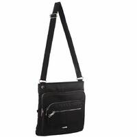 Pierre Cardin Cross Body Anti-Theft Nylon Bag - Black