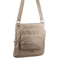 Pierre Cardin Cross Body Anti-Theft Nylon Bag - Taupe