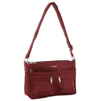 Pierre Cardin Cross Body Anti-Theft Nylon Bag - Wine