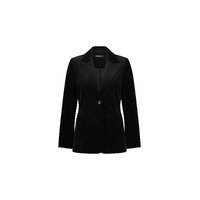 Shaped Lined Cord Blazer Black