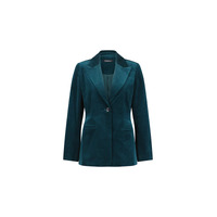 Shaped Lined Cord Blazer Peacock