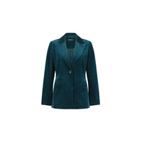 Shaped Lined Cord Blazer Peacock