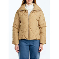 Crop Puffer Jacket Camel